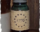 1776 Colonial Star Circle Muslin Jar Wrap Candle Cozy Cover