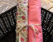 Baby girl receiving blankets - polka dots and multi coloured flowers