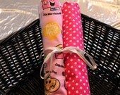 Little Miss Sunshine and polk dot receiving blankets