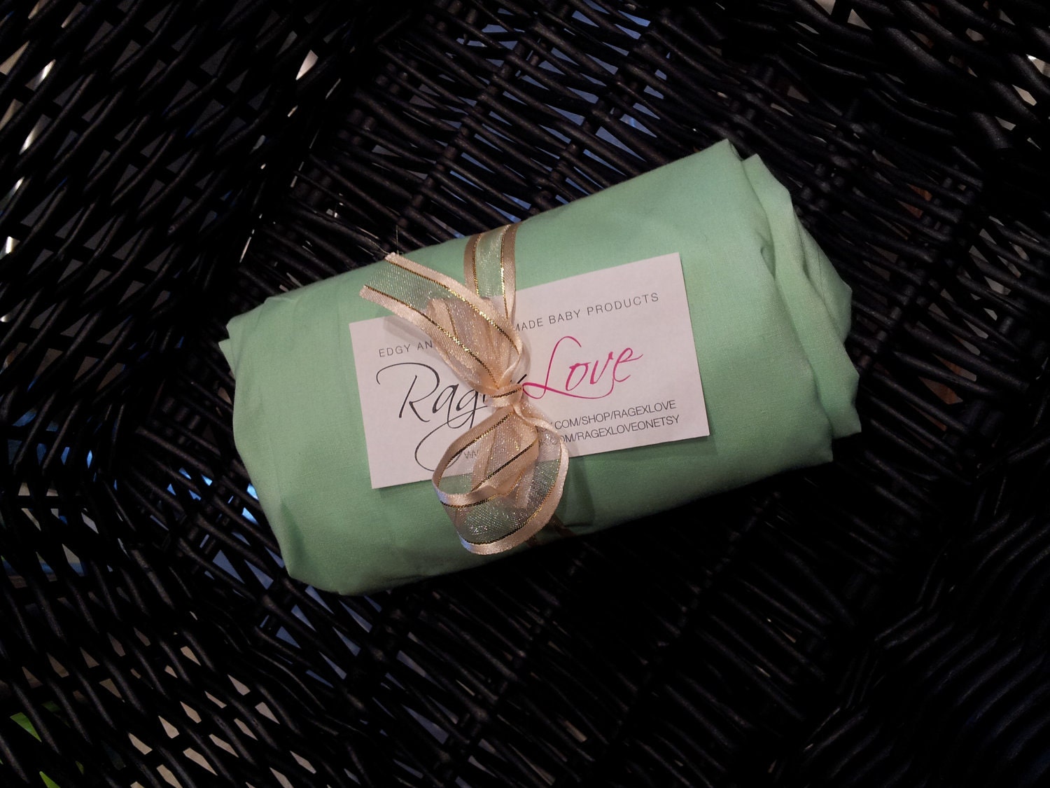 Mint green fitted crib sheet