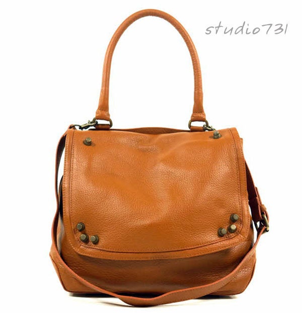 Very Supple Leather Shoulder / Messenger Bag - Tan Brown