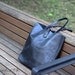 Simple Leather Shoulder Bag - Black