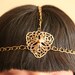 SALE: vintage flower pendant halo headband in antique gold tone chain upcycled- boho- gypsy- cleopatra- grecian