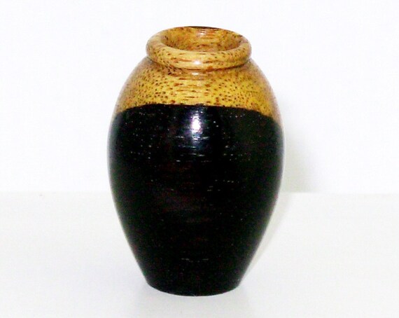 Dollhouse Miniature Turned Wood Vase African Blackwood