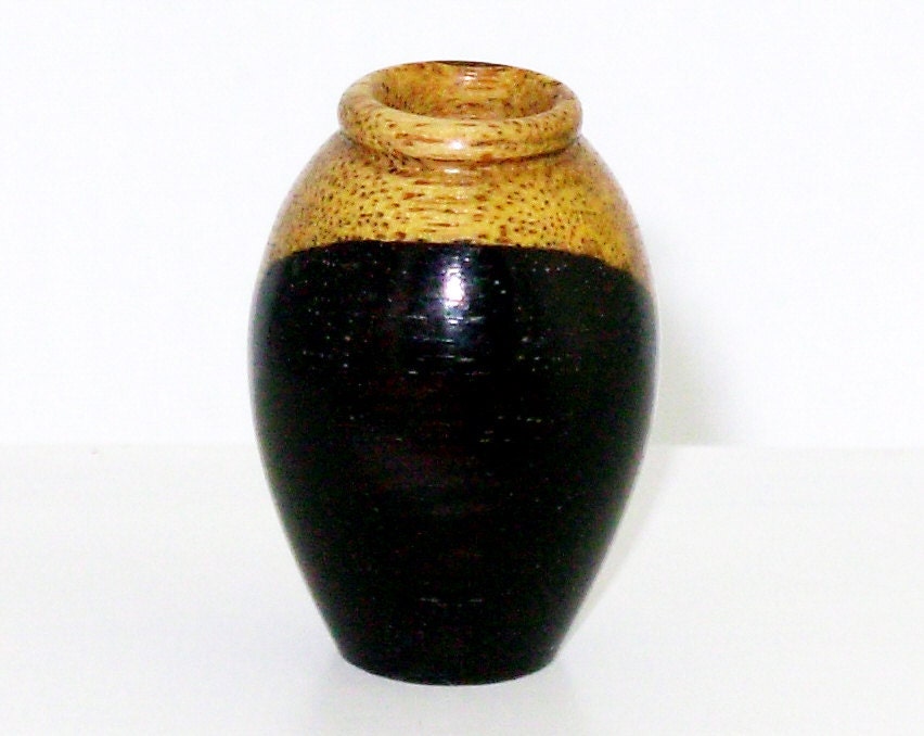 Dollhouse Miniature Turned Wood Vase African Blackwood