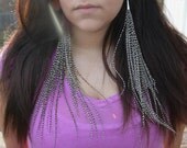 Long skinny soft full black and white feather earrings - Cruelty Free Feathers