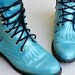 Vintage combat teal blue Dr. Marten style boots