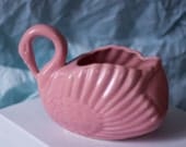 Vintage Pink Swan Planter by Beezus Complex
