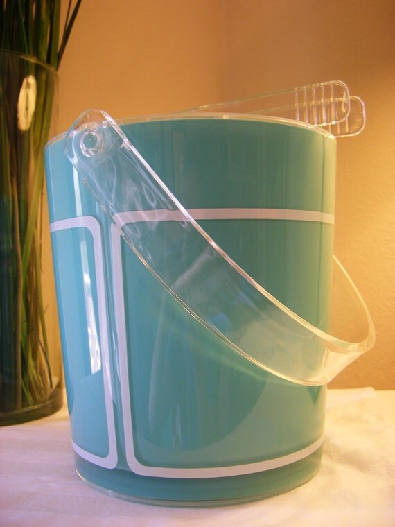 Vintage Blue Ice Bucket by bluebicyclette on Etsy