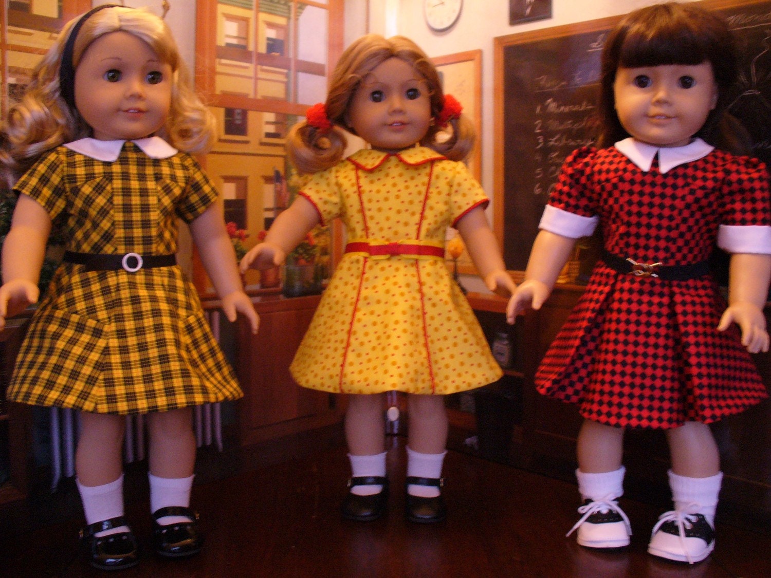 Doll Clothes Patterns, School Days '40's Favorites No 1016