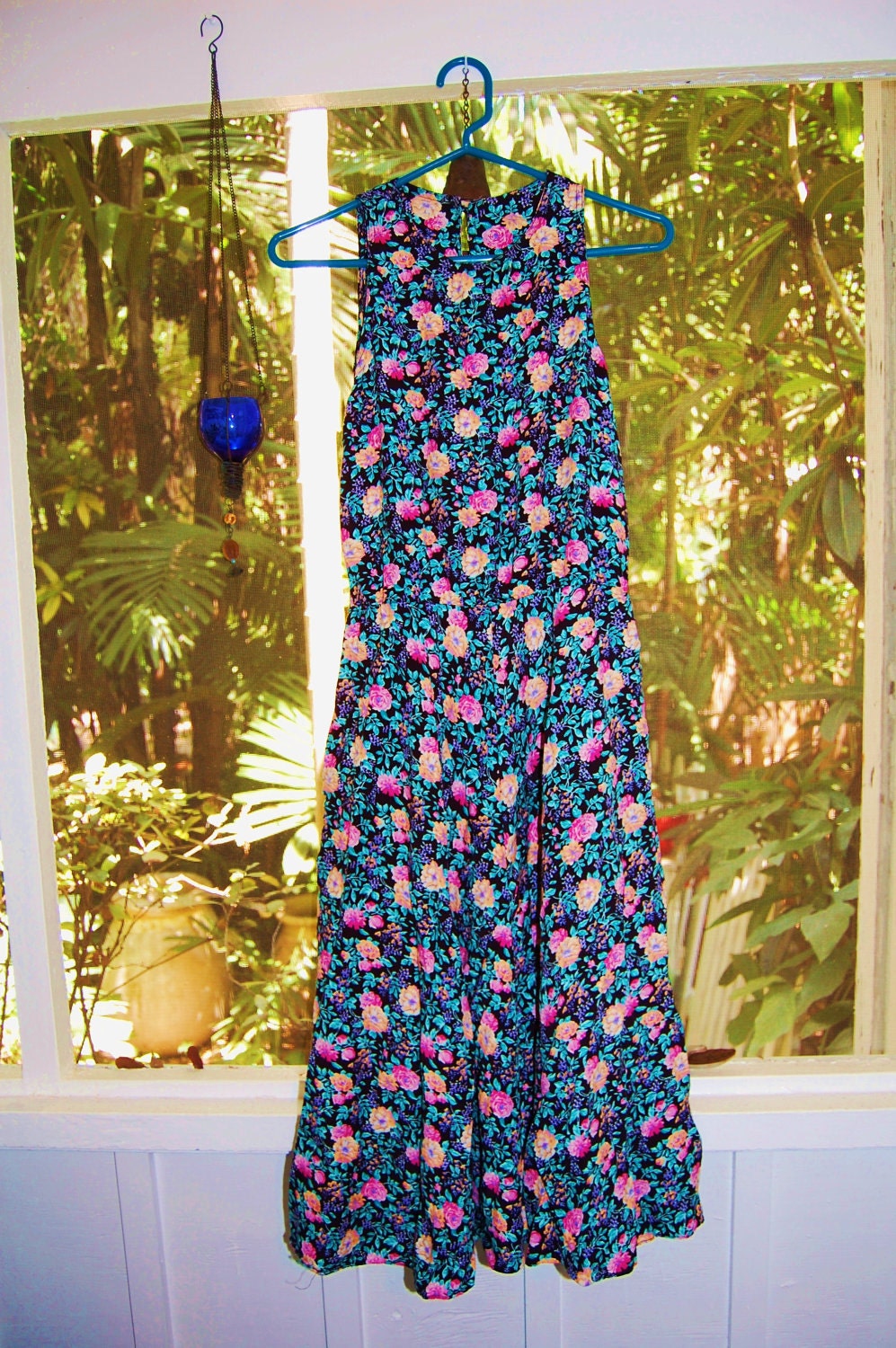 FLORAL MAXI dress. 1990s grunge.