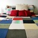 SALE Upcycled Felted Patchwork Sweater Quilt - Queen Reversible, eco-friendly (was 520.00)