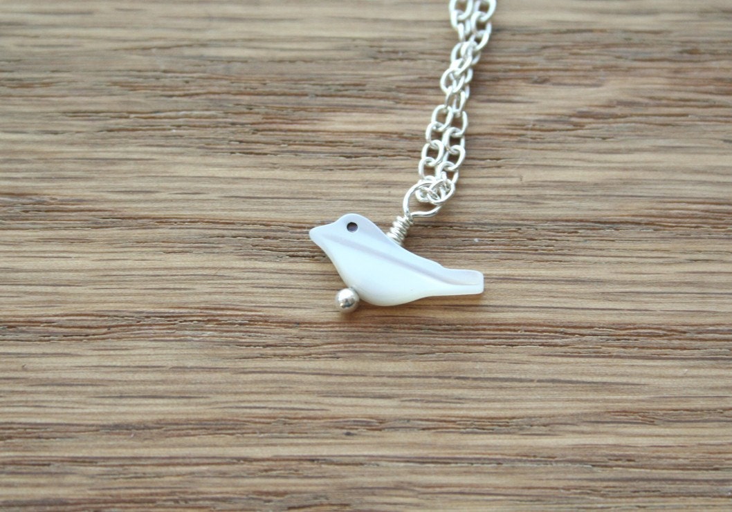 Snow Bird- A Sterling Silver Necklace - simple everyday delicate unique jewelry