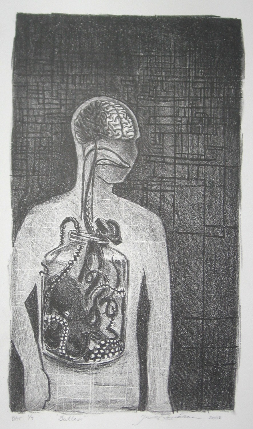 Gutless - Lithograph