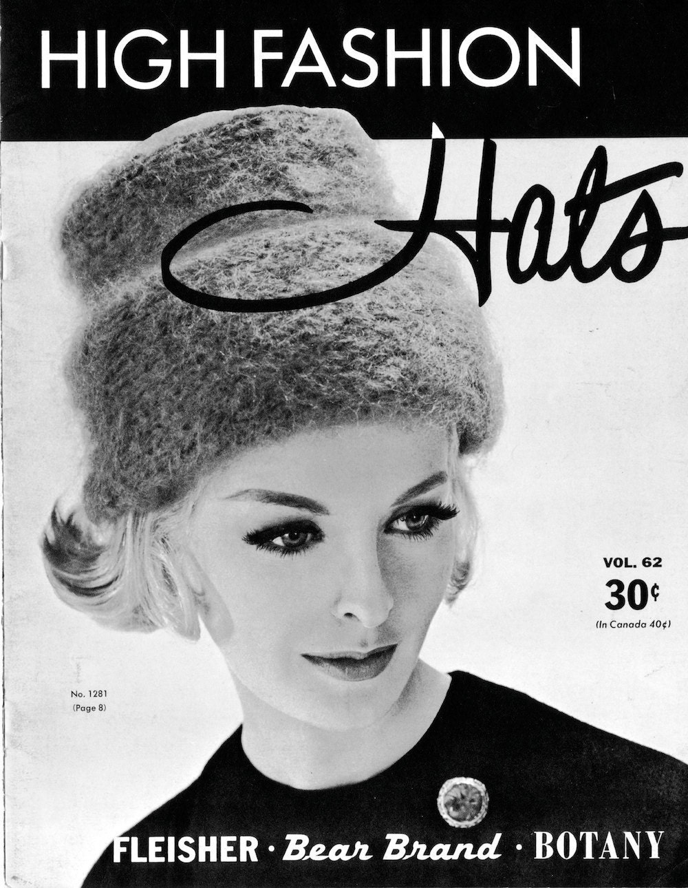 1960s Hi-Hat Knitted Hat Vintage Knitting Pattern PDF