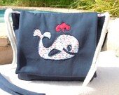 Whale Nautical Beach Bag