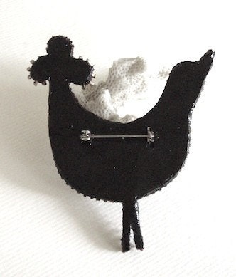 Bird Zipper Brooch Folk Art