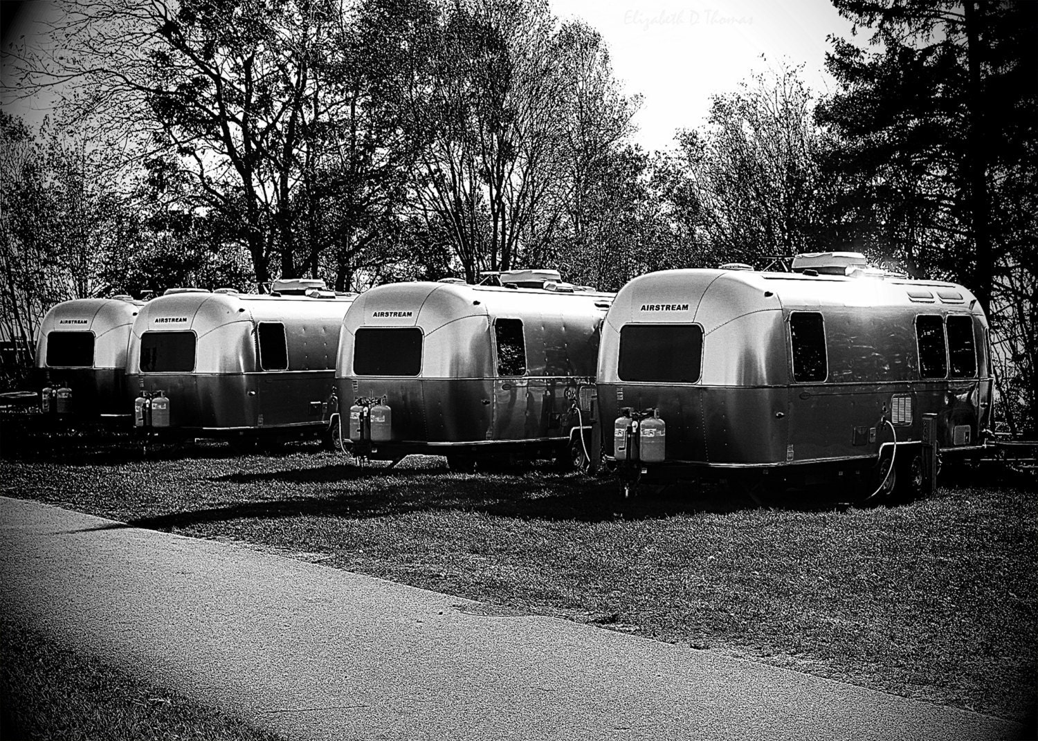 AIRSTREAM TRAVEL TRAILERS, Black White Art, Travel Trailer Prints, Rustic Decor, Airstream Print, Camping Lovers,