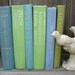 Vintage Books Spring Blue and Green Beach Cottage Chic Decor 6 Book Stack