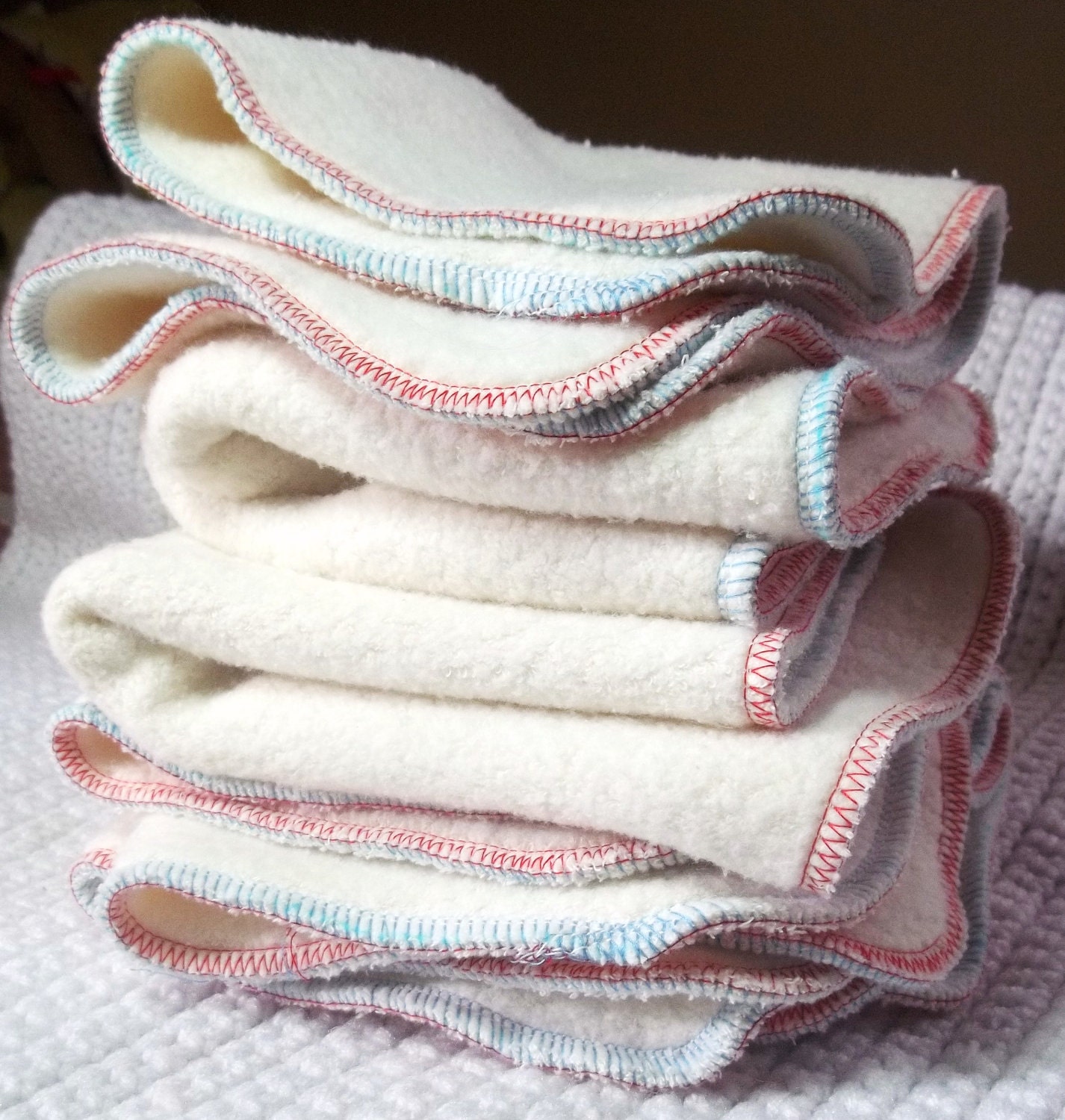 Newborn Cloth Diapers, Prefolds, Set of 6 Choose Colors