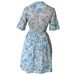 50s 60s Dress  / 60s Cotton Day Dress / Blue Floral Vintage Dress  Size S / M