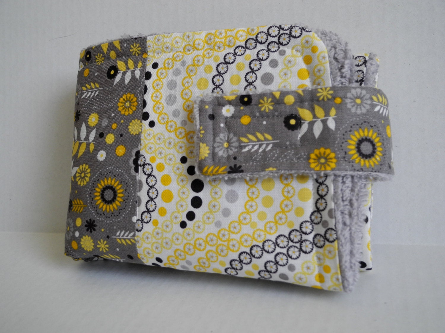 travel changing mat gray and yellow floral
