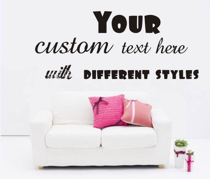 Custom Stickers Decal Wall Words Vinyl Wall Quote Wall Decal, Order ,Personalised Monogram,Sign Name