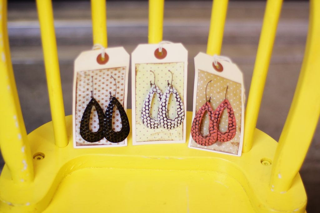 JULIA -  Vintage Lightweight Tear Drop POLKA DOT Earrings-  Choose Your Color- Stocking Stuffer or Family Picture