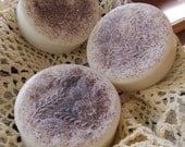 Exfoliating Rosemary Mint scented soap in a Floral Leaf design
