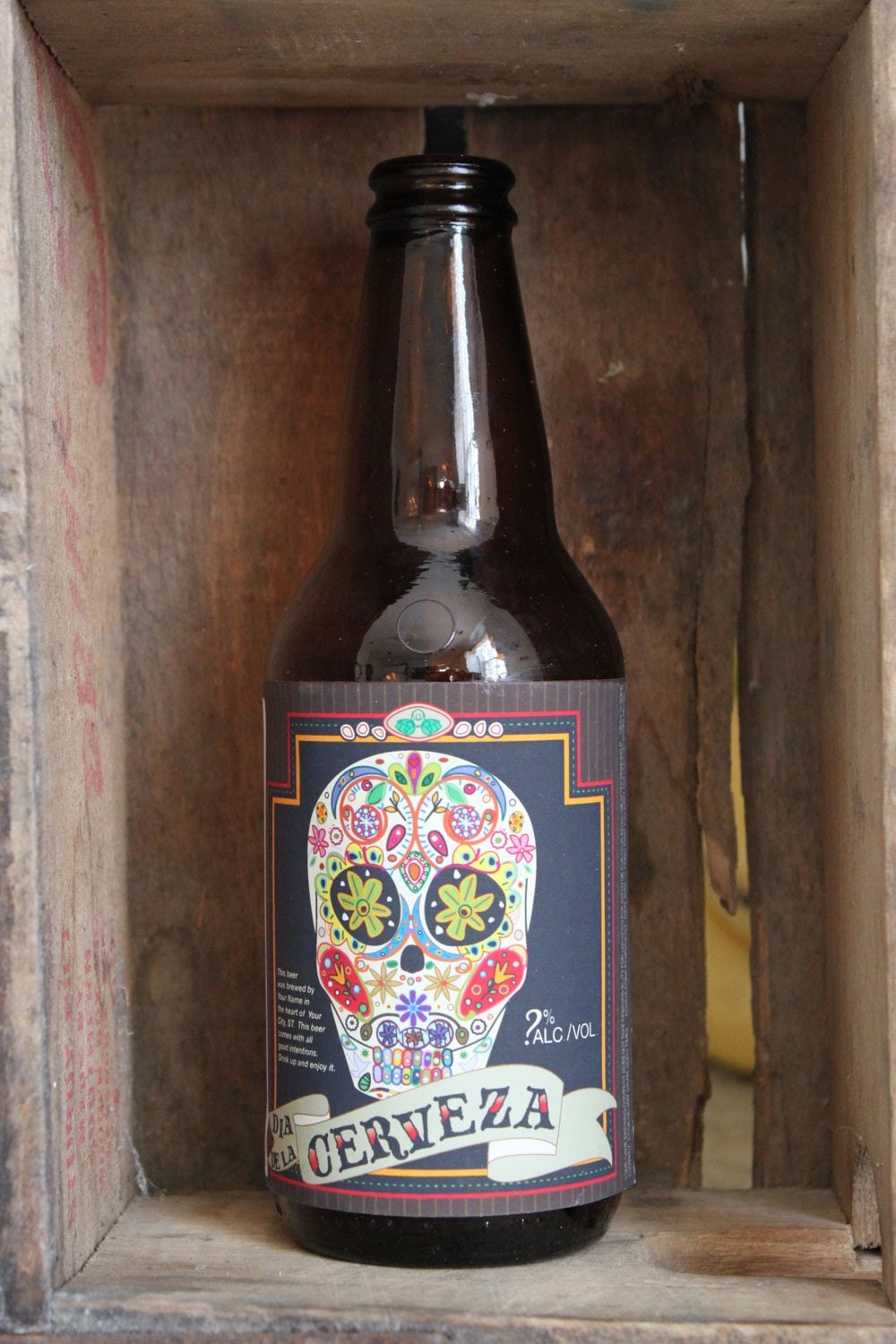 Home Brew Customized Beer Label - Dia de la Cerveza