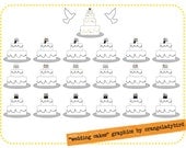 digital collage sheet - WEDDING CAKES