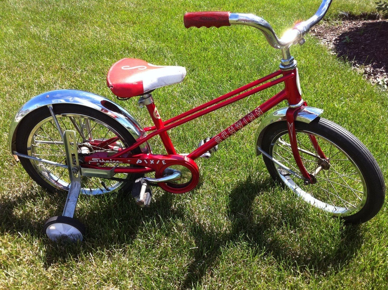 Vintage Red Schwinn Pixie Child's Bike with by bluestarvintage