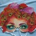 Red Head Mask, Vintage Paper Mask, Die Cut Paper