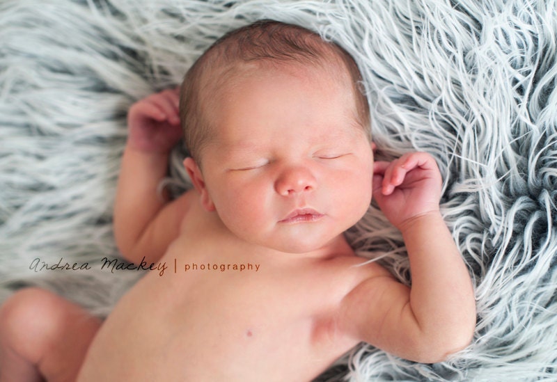 SALE - Gray Faux Fur Nest - Soft, Cozy, Cuddly Faux Fur Nest - Perfect Newborn Photography Prop - Plush Long Pile