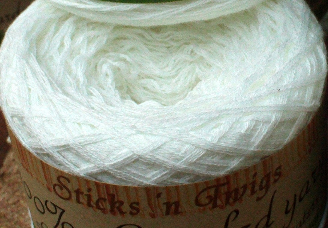RECYCLED YARN - Snow - 100 percent cotton - fingering weight
