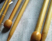 Bamboo 14 inch single point knitting needles, assorted sizes