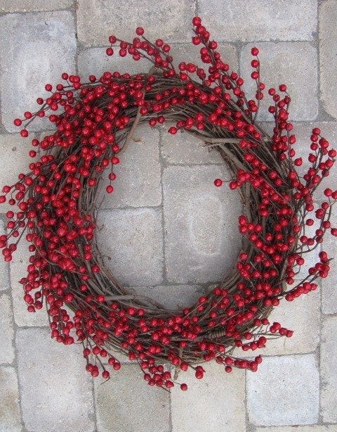 Red Cranberry Wreath by TheWrightWreath on Etsy