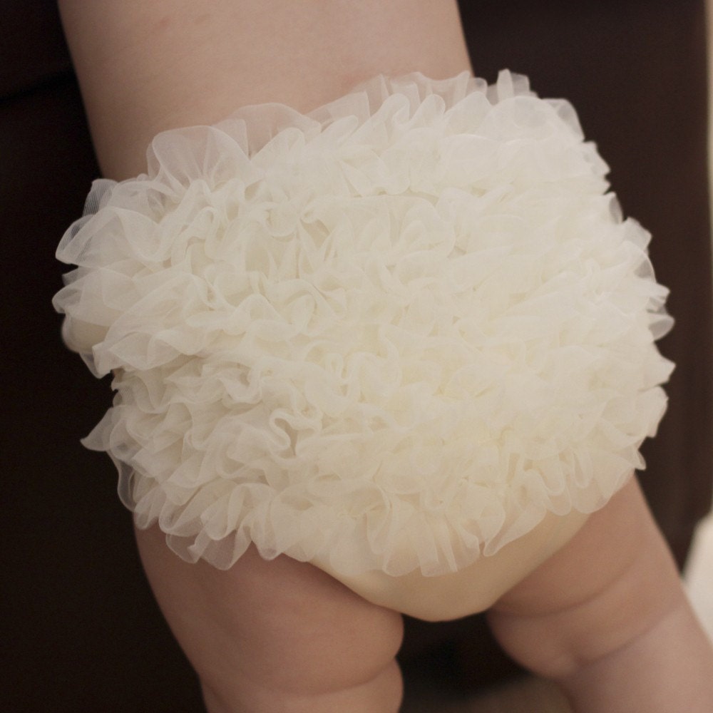 Ruffle Bloomers - Ivory Satin Chiffon - Various Colors Available