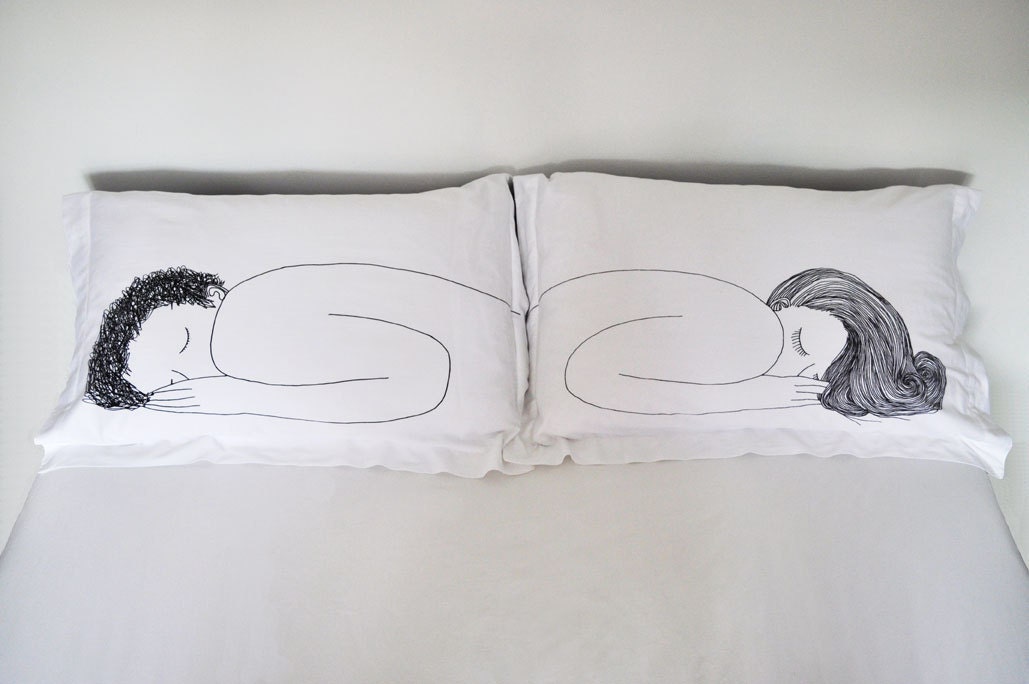 Girl and Boy Pillow Cases double set