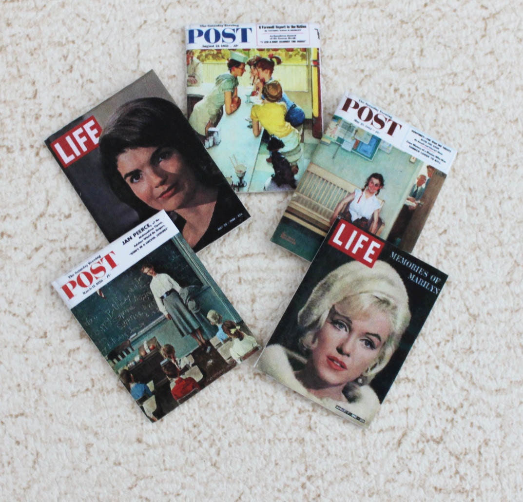 Miniature Magazines Life and Post 50s and 60s One Twelfth Scale