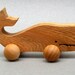 Wheeled Whale Toy for Kids Boys Girls Wood Block Animal Children Party Favor Stocking Stuffers