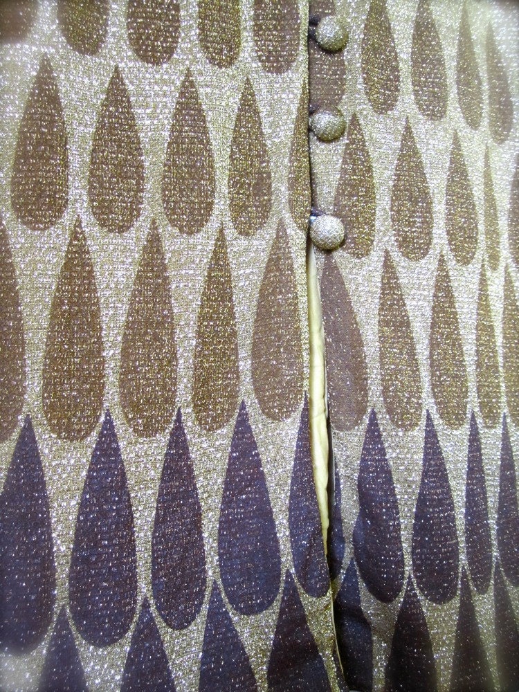 Vintage Maxi Skirt // 60s Metallic Drops Party Skirt