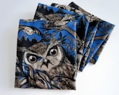 Blue Night Owl Warm Fleece Scarf