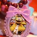 Fozzie Bear Cameo Necklace Purple Vintage beaded necklace Kawaii Bow Muppets Jim henson 80s girl