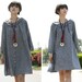 Free Style Lovely Wide Collared Short Dress with Pleats/ Any Size