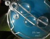 Bubbly Blue Agate and Sterling Silver Pendant