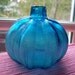 Antique Perfume Bottle Decorative Blue Glass Pumpkin Shaped