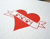 letterpress mother's day card - mom tattoo