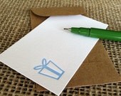 letterpress enclosure cards (set of 5) - blue gift