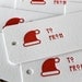 letterpress gift tags (set of 10) - red Santa hat